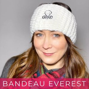 Bandeau Everest en laine blanche.