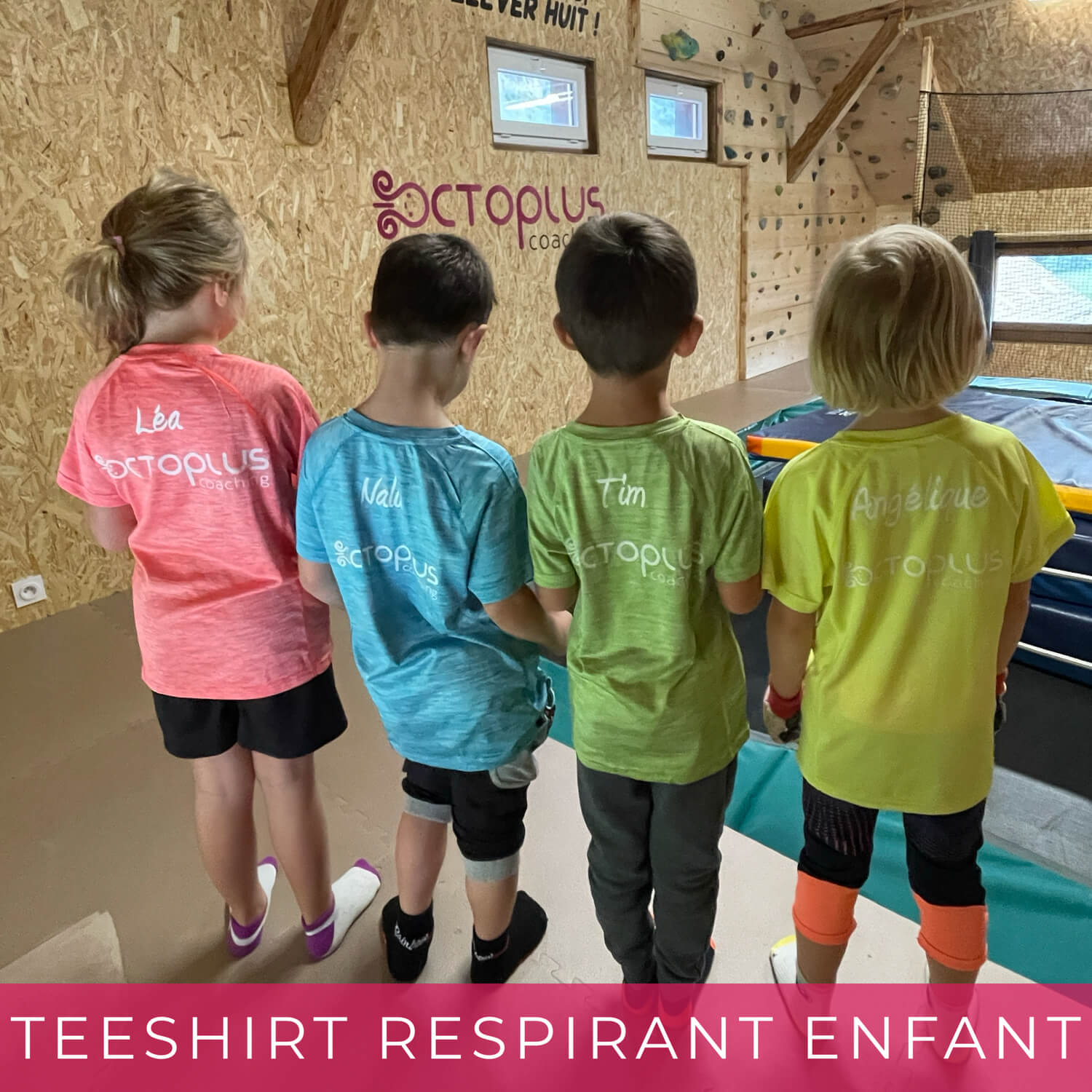 Enfants portant des teeshirts respirants Octoplus.