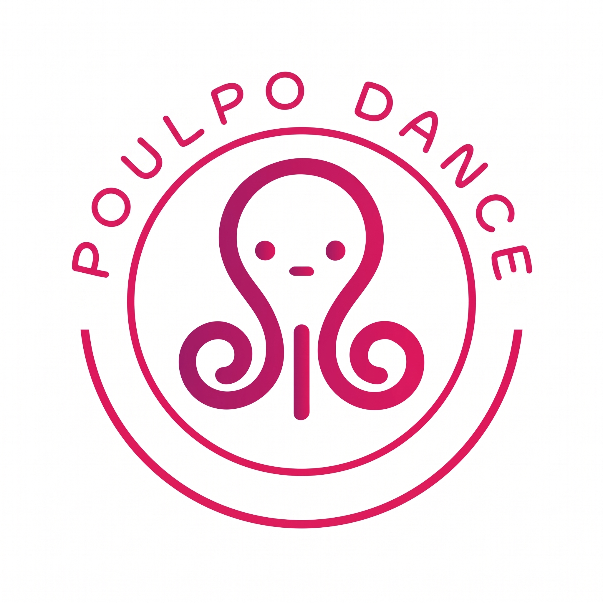 Logo rose Poulpo Dance avec visage de poulpe stylisé